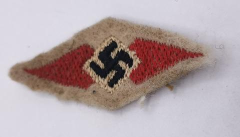 WW2 GERMAN NAZI HITLER YOUTH HJ TUNIC SLEEVE PATCH DIAMOND SWASTIKA LOGO