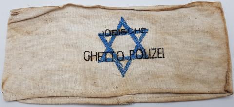 WW2 GERMAN NAZI HOLOCAUST GHETTO POLIZEI KAPO ARMBAND ANTISEMITIC JEW JEWISH STAR OF DAVID