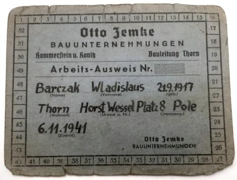 WW2 GERMAN NAZI HOLOCAUST POLE POLISH FORCED LABOR P PATCH, RATION AUSWEIS ID CARD JEW JEWISH CONCENTRATION CAMP GERMANY