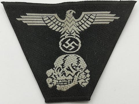 WW2 GERMAN NAZI LATE WAR TRAPEZOID M43 CAP CLOTH INSIGNIA SKULL EAGLE TOTENKOPF