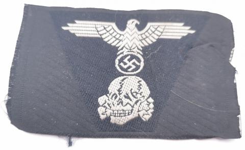 WW2 GERMAN NAZI LATE WAR WAFFEN SS TOTENKOPF TRAPEZOID PANZER M43 CAP INSIGNIA SKULL & EAGLE