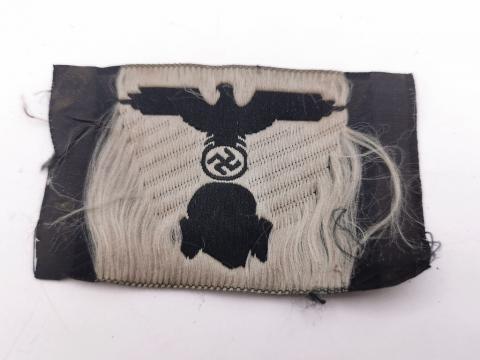 WW2 GERMAN NAZI LATE WAR WAFFEN SS TOTENKOPF TRAPEZOID PANZER M43 CAP INSIGNIA SKULL & EAGLE