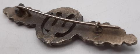 WW2 GERMAN NAZI LUFTWAFFE BOMBER CLASP BADGE AWARD SILVER