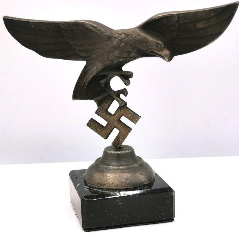 WW2 GERMAN NAZI LUFTWAFFE nsdap hitler DESKTOP STATUE podium REICH EAGLE & SWASTIKA