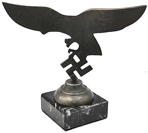 WW2 GERMAN NAZI LUFTWAFFE nsdap hitler DESKTOP STATUE podium REICH EAGLE & SWASTIKA
