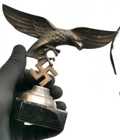 WW2 GERMAN NAZI LUFTWAFFE nsdap hitler DESKTOP STATUE podium REICH EAGLE & SWASTIKA