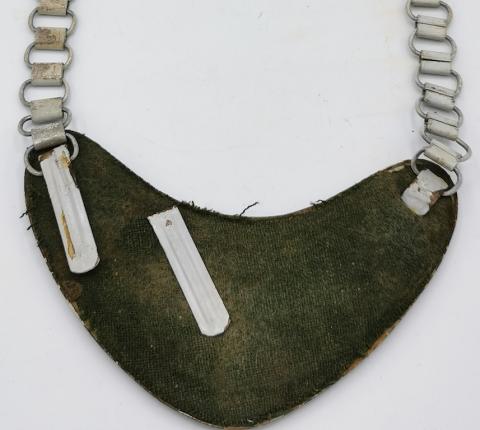 WW2 GERMAN NAZI LUFTWAFFE FELDGENDARMERIE GORGET ORIGINAL CHAIN