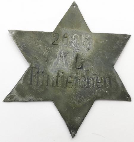 original METAL STAR of DAVID KAPO CONCENTRATION CAMP GROSS ROSEN GHETTO jew jewish jude jood