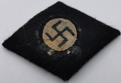 WW2 GERMAN NAZI NCO SWASTIKA BLACK DIAMOND SLEEVE PATCH TUNIC REMOVED