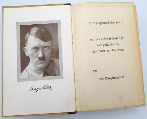 WW2 GERMAN NAZI NICE ADOLF HITLER WEDDING EDITION MEIN KAMPF RARE BOOK