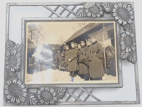 WW2 GERMAN NAZI NICE METAL PHOTO FRAME OF A WEHRMACHT DIVISION