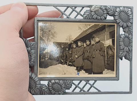 WW2 GERMAN NAZI NICE METAL PHOTO FRAME OF A WEHRMACHT DIVISION