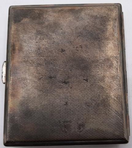 WW2 GERMAN NAZI NICE WAFFEN SS CIGARETTE TOBACCO METAL CASE  STAMPED RZM