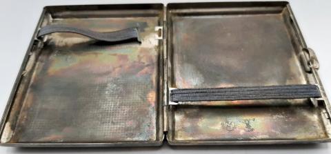 WW2 GERMAN NAZI NICE WAFFEN SS CIGARETTE TOBACCO METAL CASE  STAMPED RZM