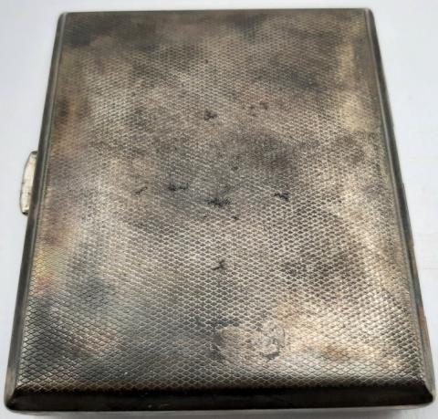 WW2 GERMAN NAZI NICE WAFFEN SS CIGARETTE TOBACCO METAL CASE  STAMPED RZM