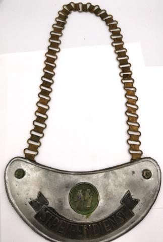 WW2 GERMAN NAZI NICE WAFFEN SS GORGET CHAIN totenkopf police gendarmerie original for sale