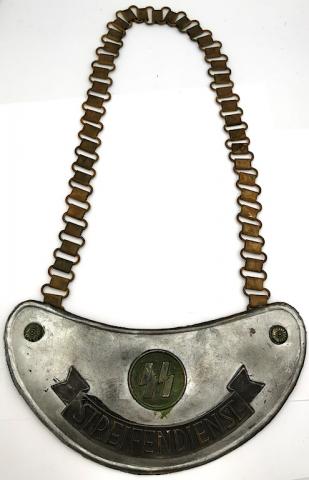 WW2 GERMAN NAZI NICE WAFFEN SS GORGET CHAIN totenkopf police gendarmerie original for sale