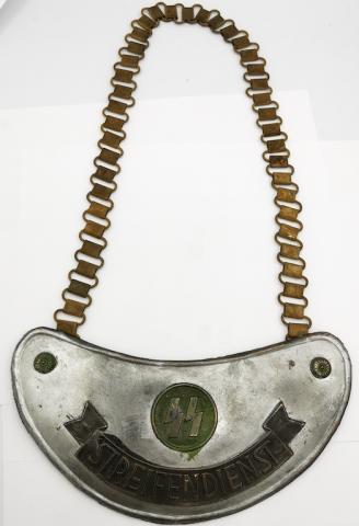 WW2 GERMAN NAZI NICE WAFFEN SS GORGET CHAIN totenkopf police gendarmerie original for sale