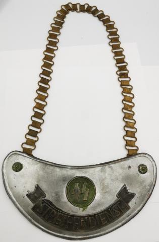 WW2 GERMAN NAZI NICE WAFFEN SS GORGET CHAIN totenkopf police gendarmerie original for sale