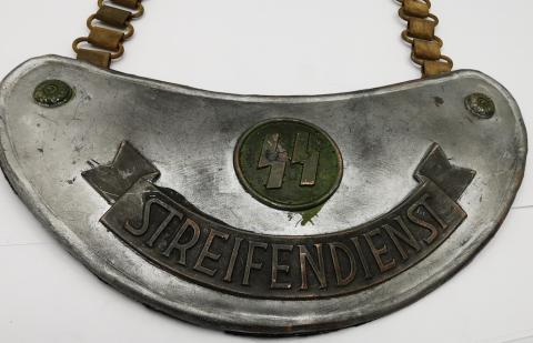 WW2 GERMAN NAZI NICE WAFFEN SS GORGET CHAIN totenkopf police gendarmerie original for sale