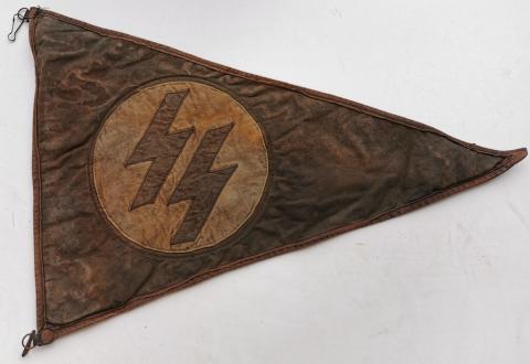 WW2 GERMAN NAZI WAFFEN SS CAR PENNANT FLAG ALLGEMEINE TOTENKOPF ORIGINAL WWII