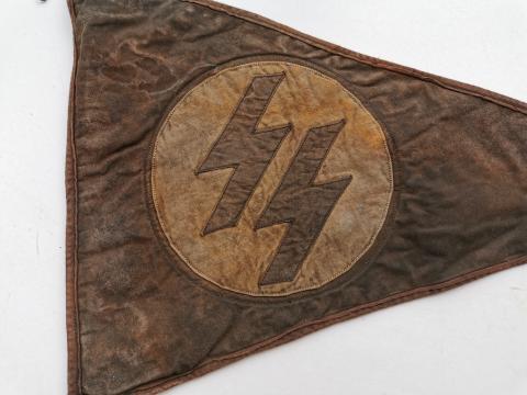 WW2 GERMAN NAZI WAFFEN SS CAR PENNANT FLAG ALLGEMEINE TOTENKOPF ORIGINAL WWII