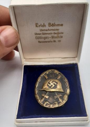 WW2 GERMAN NAZI NICE WOULD BADGE MEDAL AWARD IN ORIGINAL CASE MARKED