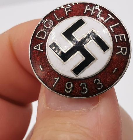 WW2 GERMAN NAZI NSDAP MEMBERSHIP ENAMEL PIN BY RZM ADOLF HITLER PARTY