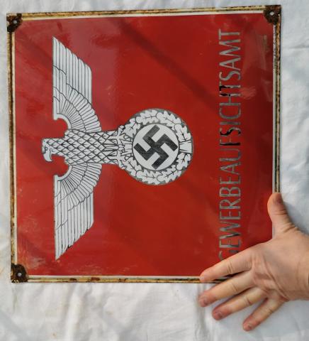WW2 GERMAN NAZI NSDAP TRADE SUPERVISOR OFFICE WALL SIGN WITH THIRD REICH EAGLE