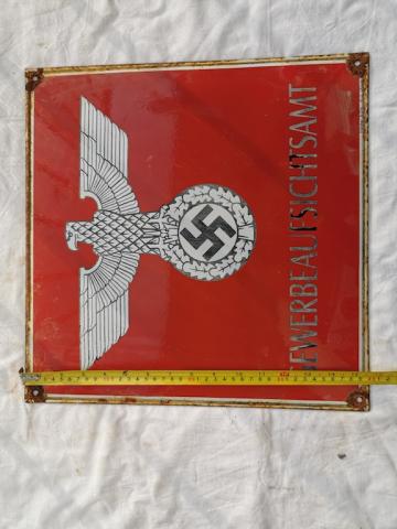 WW2 GERMAN NAZI NSDAP TRADE SUPERVISOR OFFICE WALL SIGN WITH THIRD REICH EAGLE