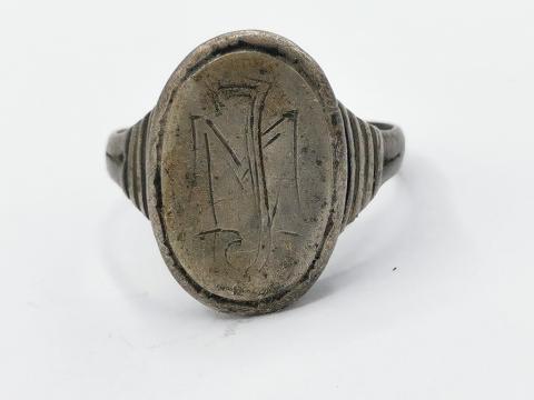 WW2 GERMAN NAZI PERSONAL SOLDIER'S RING WITH INITIALS