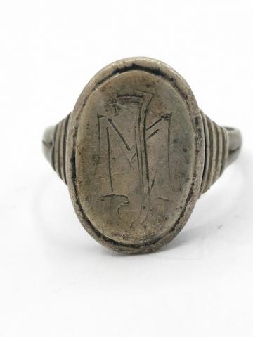 WW2 GERMAN NAZI PERSONAL SOLDIER'S RING WITH INITIALS