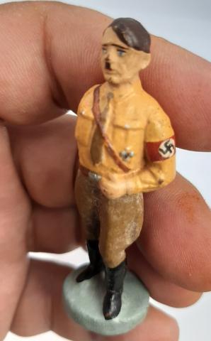 WW2 AH ORIGINAL ADOLF HITLER FUHRER ELASTOLIN FIGURINE TOY 1930S GERMANY