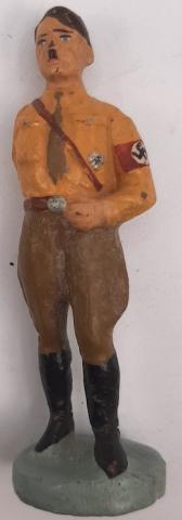 WW2 AH ORIGINAL ADOLF HITLER FUHRER ELASTOLIN FIGURINE TOY 1930S GERMANY