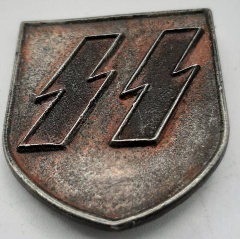 WW2 GERMAN NAZI RARE AFRIKA KORPS TROPICAL WAFFEN SS HELMET SHIELD MARKED