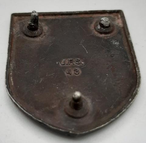 WW2 GERMAN NAZI RARE AFRIKA KORPS TROPICAL WAFFEN SS HELMET SHIELD MARKED
