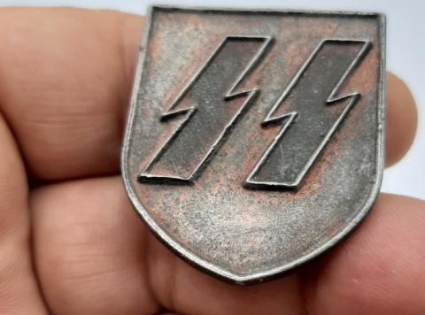 WW2 GERMAN NAZI RARE AFRIKA KORPS TROPICAL WAFFEN SS HELMET SHIELD MARKED