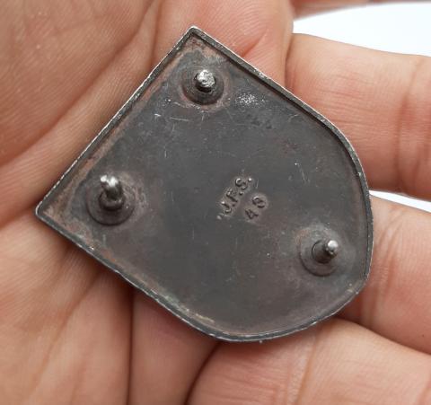 WW2 GERMAN NAZI RARE AFRIKA KORPS TROPICAL WAFFEN SS HELMET SHIELD MARKED