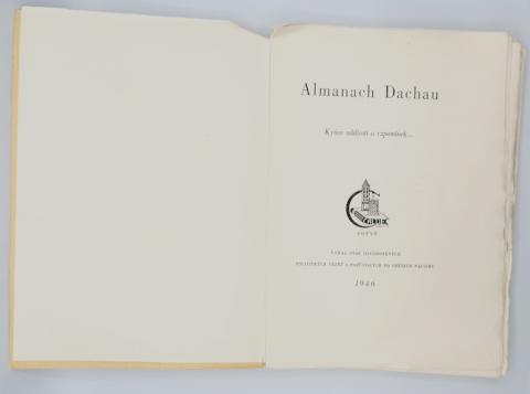 WW2 GERMAN NAZI RARE CONCENTRATION CAMP DACHAU LIBERATION ALMANACH BOOK + DUSTCOVER 1946