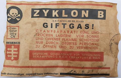 ZYKLON B GAS CANISTER GAZ FOR SALE ORIGINAL CAN TIN LABEL