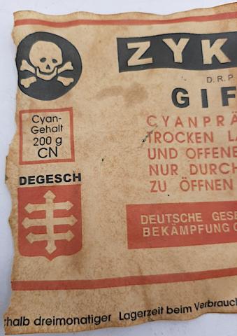 ZYKLON B GAS CANISTER GAZ FOR SALE ORIGINAL CAN TIN LABEL