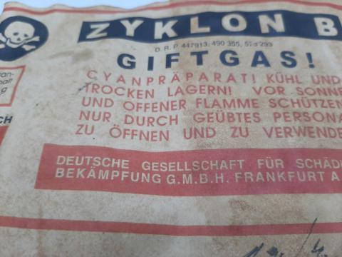 ZYKLON B GAS CANISTER GAZ FOR SALE ORIGINAL CAN TIN LABEL