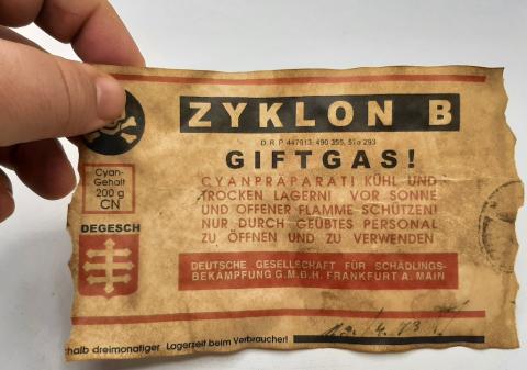 ZYKLON B GAS CANISTER GAZ FOR SALE ORIGINAL CAN TIN LABEL