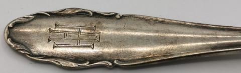 WW2 GERMAN NAZI ADOLF HITLER PERSONAL SPOON AH MONOGRAM ORIGINAL SILVERWARE CUTLERY NSDAP