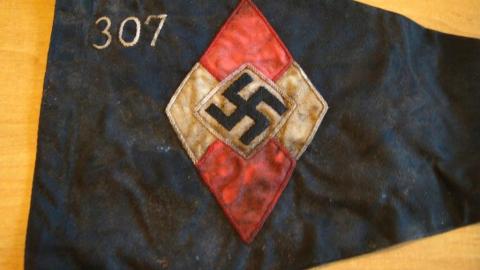 WW2 GERMAN NAZI HITLER YOUTH HJ DJ FLAG PENNANT ORIGINAL MILITARIA SALE