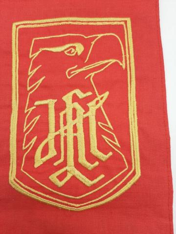 WW2 GERMAN NAZI LAH ADOLF HITLER WAFFEN SS LEIBSTANDARTE PENNANT FLAG STAMPED RZM