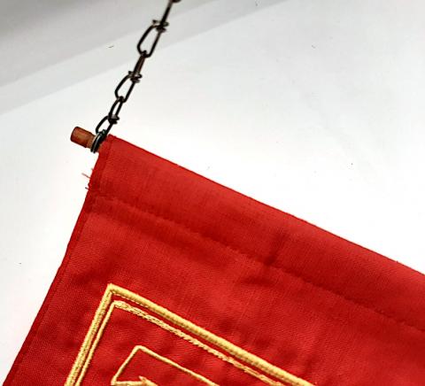 WW2 GERMAN NAZI LAH ADOLF HITLER WAFFEN SS LEIBSTANDARTE PENNANT FLAG STAMPED RZM