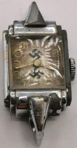 WW2 GERMAN NAZI RARE NSDAP HITLER PARTISAN THIRD REICH SWASTIKA WATCH