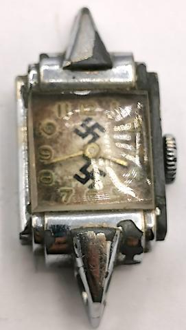 WW2 GERMAN NAZI RARE NSDAP HITLER PARTISAN THIRD REICH SWASTIKA WATCH