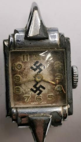 WW2 GERMAN NAZI RARE NSDAP HITLER PARTISAN THIRD REICH SWASTIKA WATCH